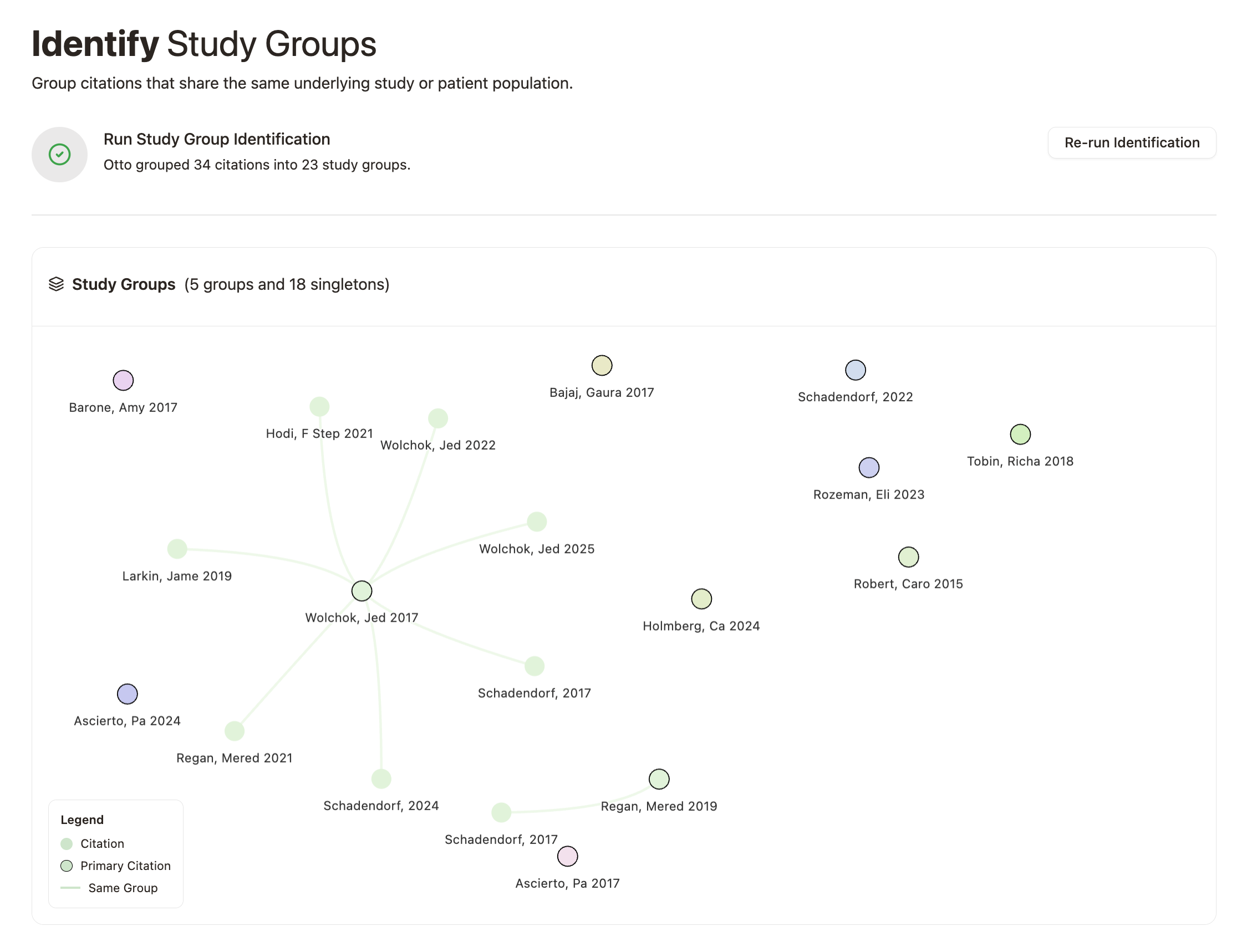 Otto's Study Groups tab showing grouped reports