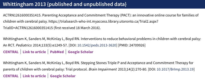 Whittingham 2013 study grouping